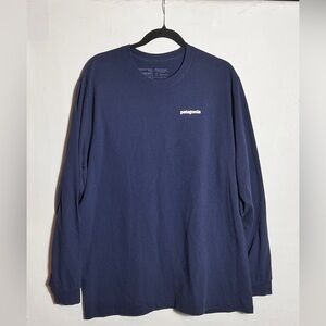 Patagonia Men's Deep Blue Long Sleeve Tee XXL Logo on Back